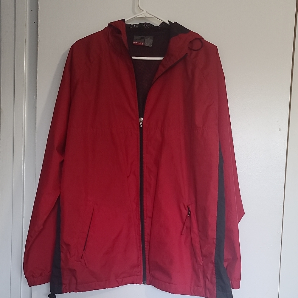 Prospirit Red Windbreaker Jacket with Black Accents